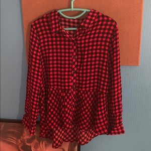 Flannel pattern blouse